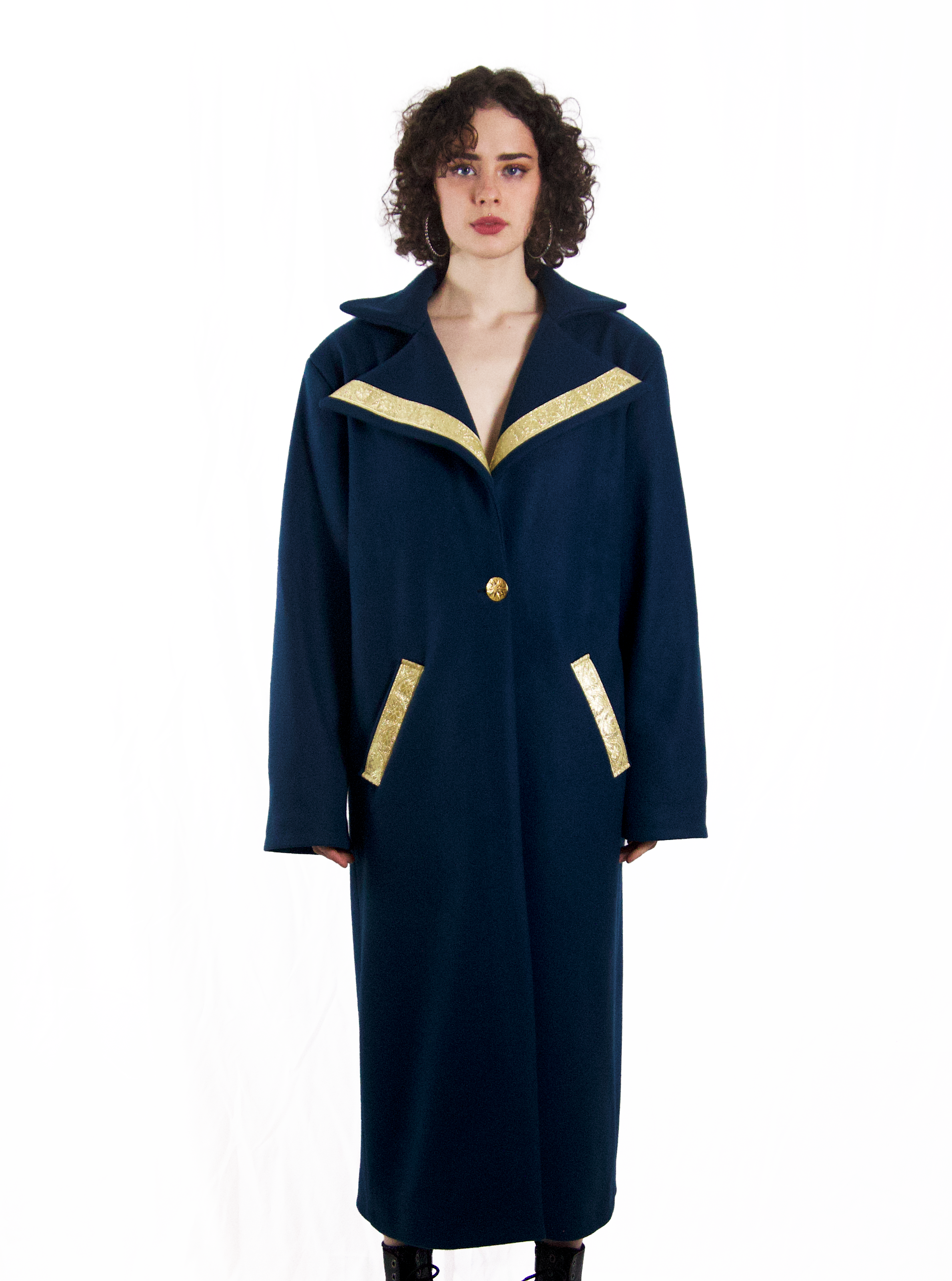 Manteau bleu en laine Gertrude
