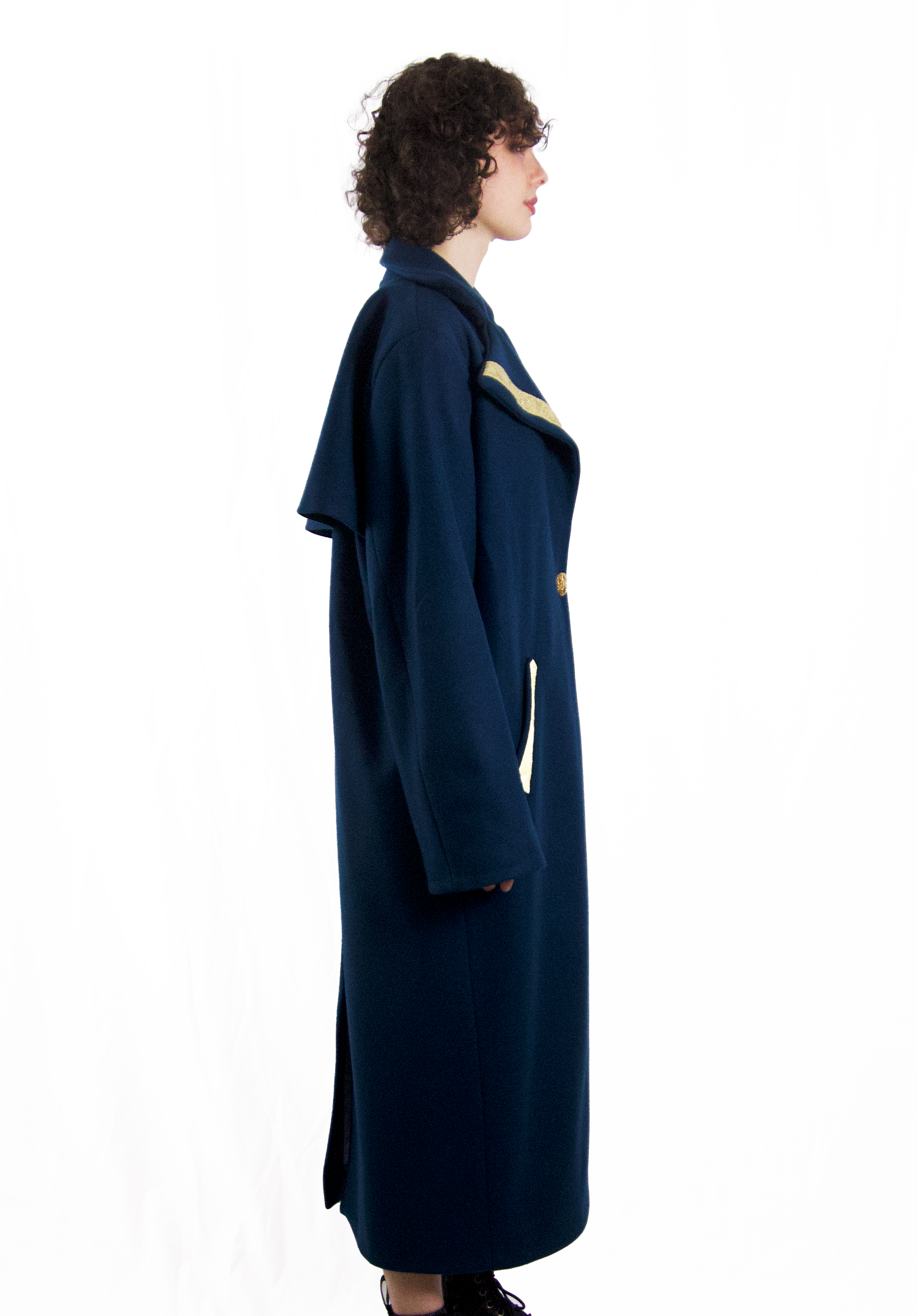 Manteau bleu en laine Gertrude