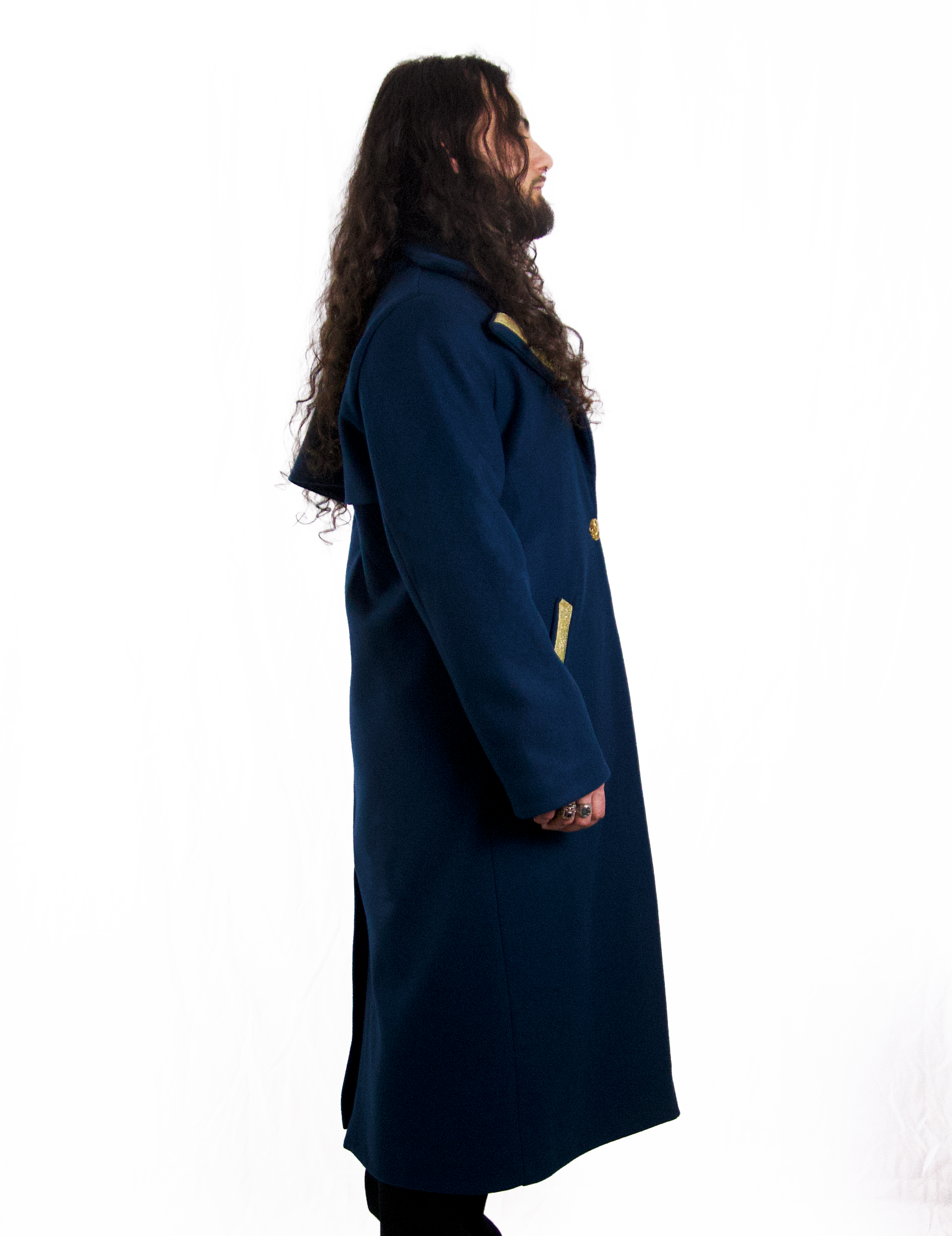 Manteau bleu en laine Gertrude