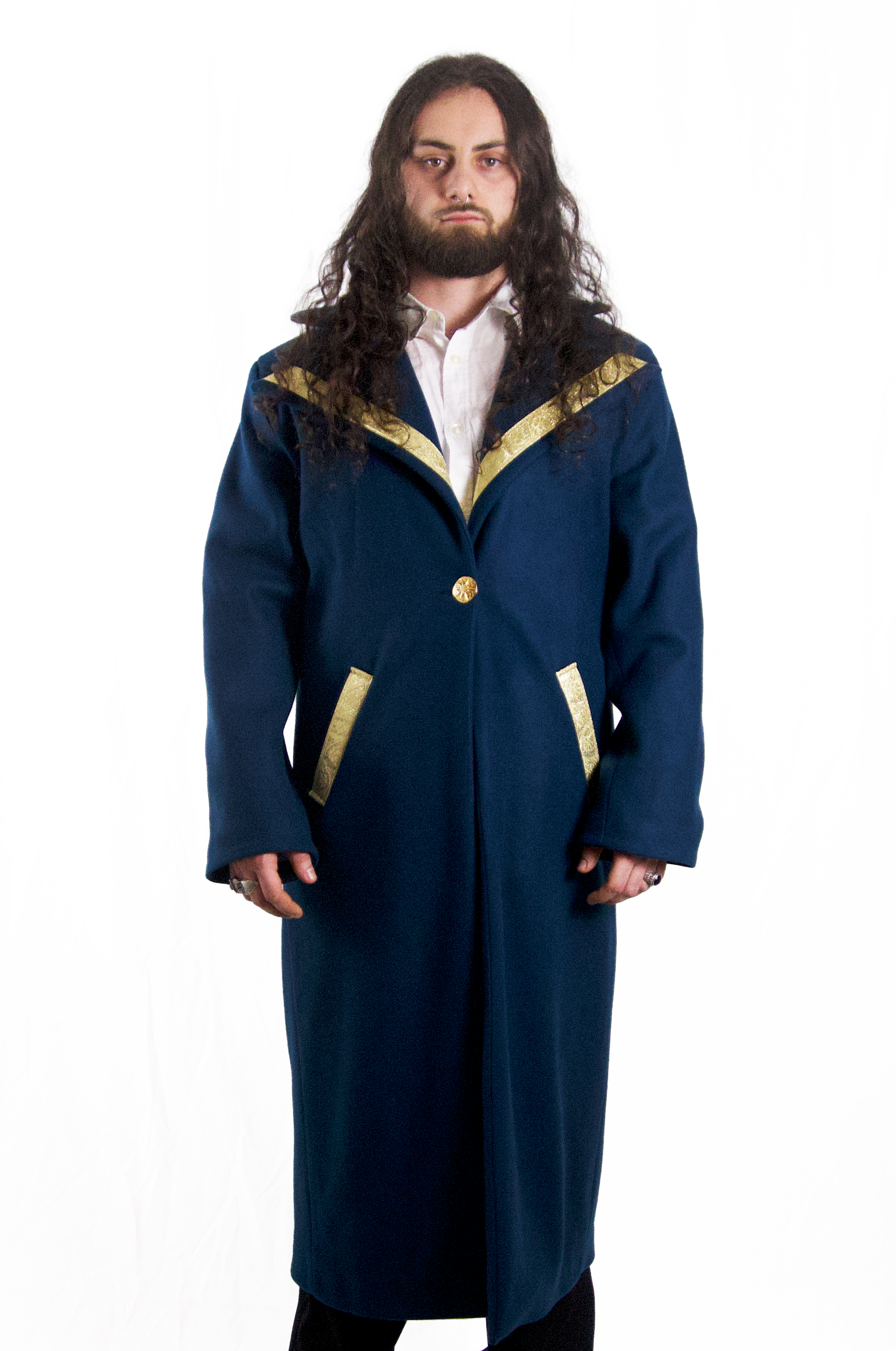 Manteau bleu en laine Gertrude