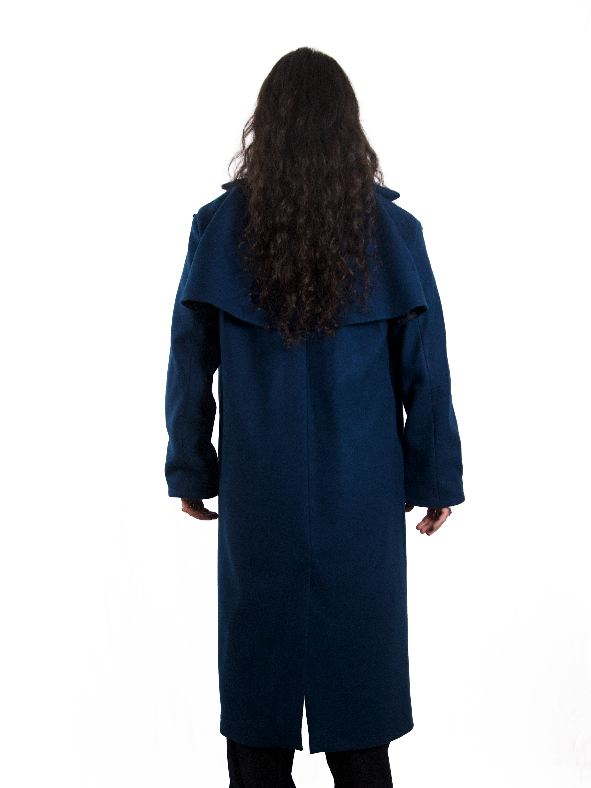 Manteau bleu en laine Gertrude