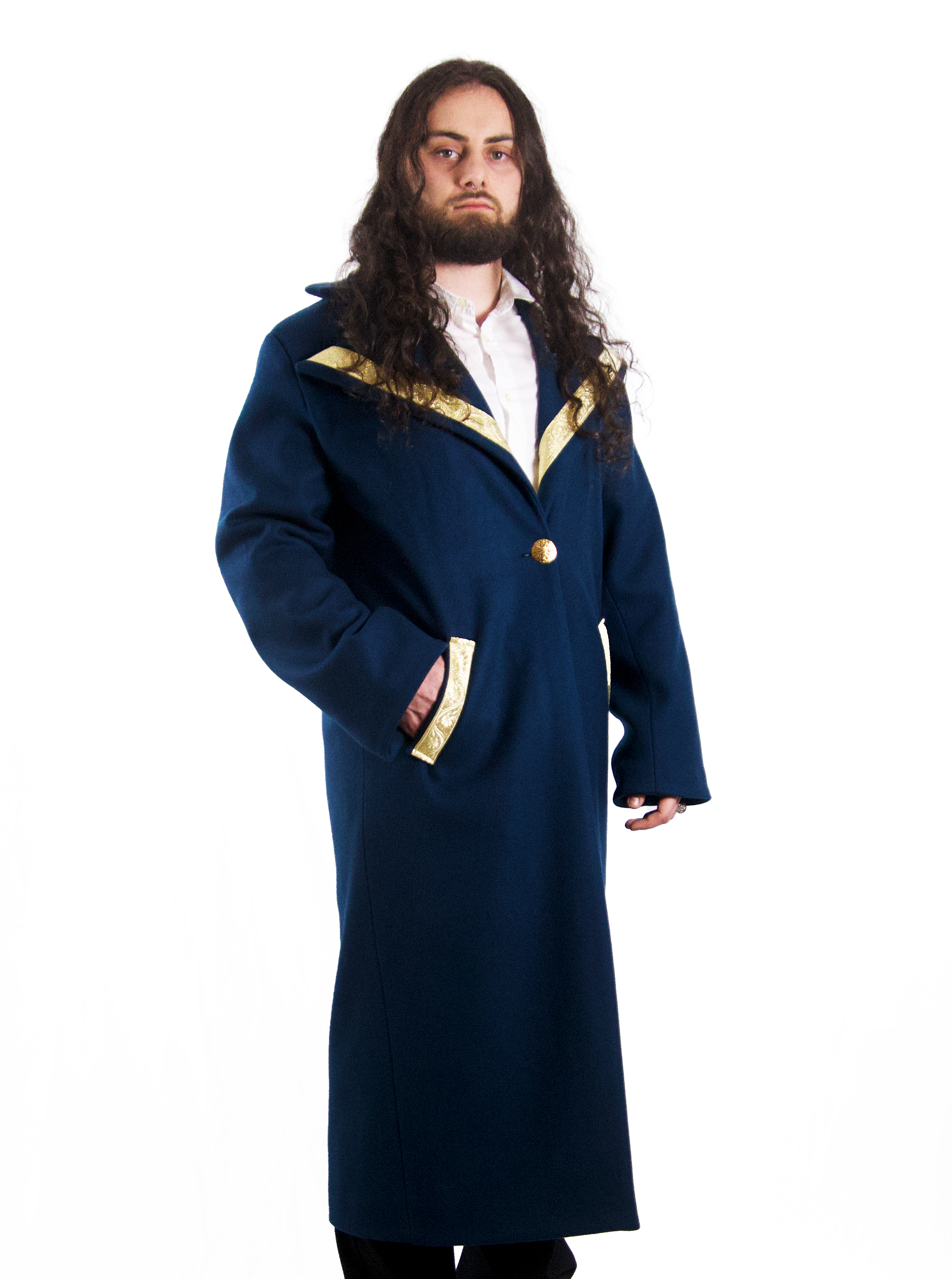 Manteau bleu en laine Gertrude