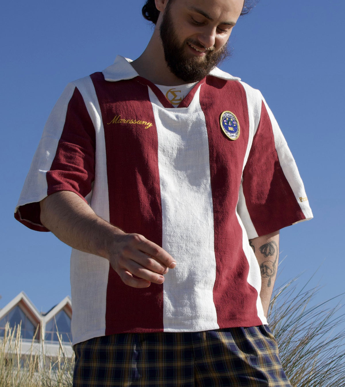 maillot-en-lin-rouge-bordeaux