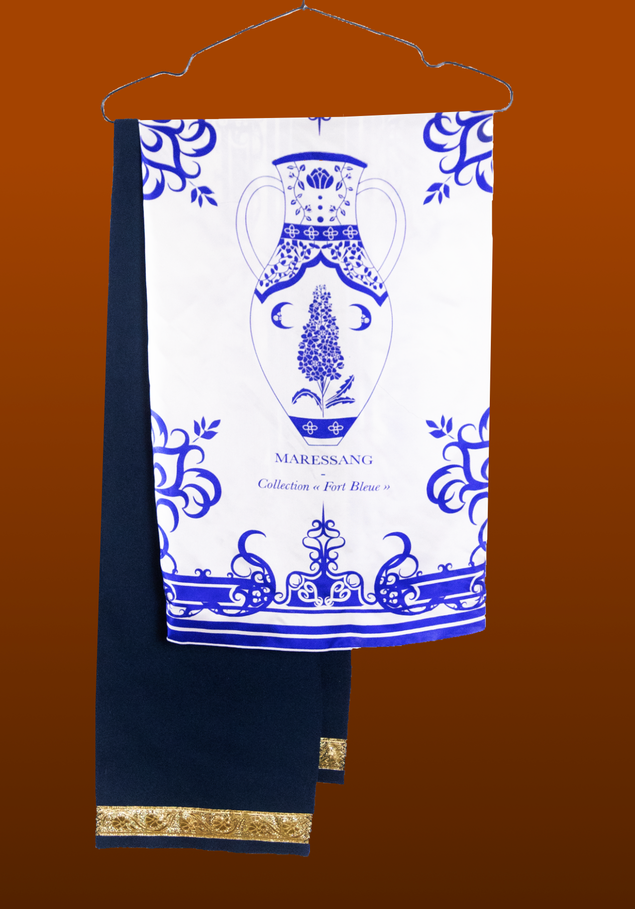 Foulard en soie à imprimé Arabesques