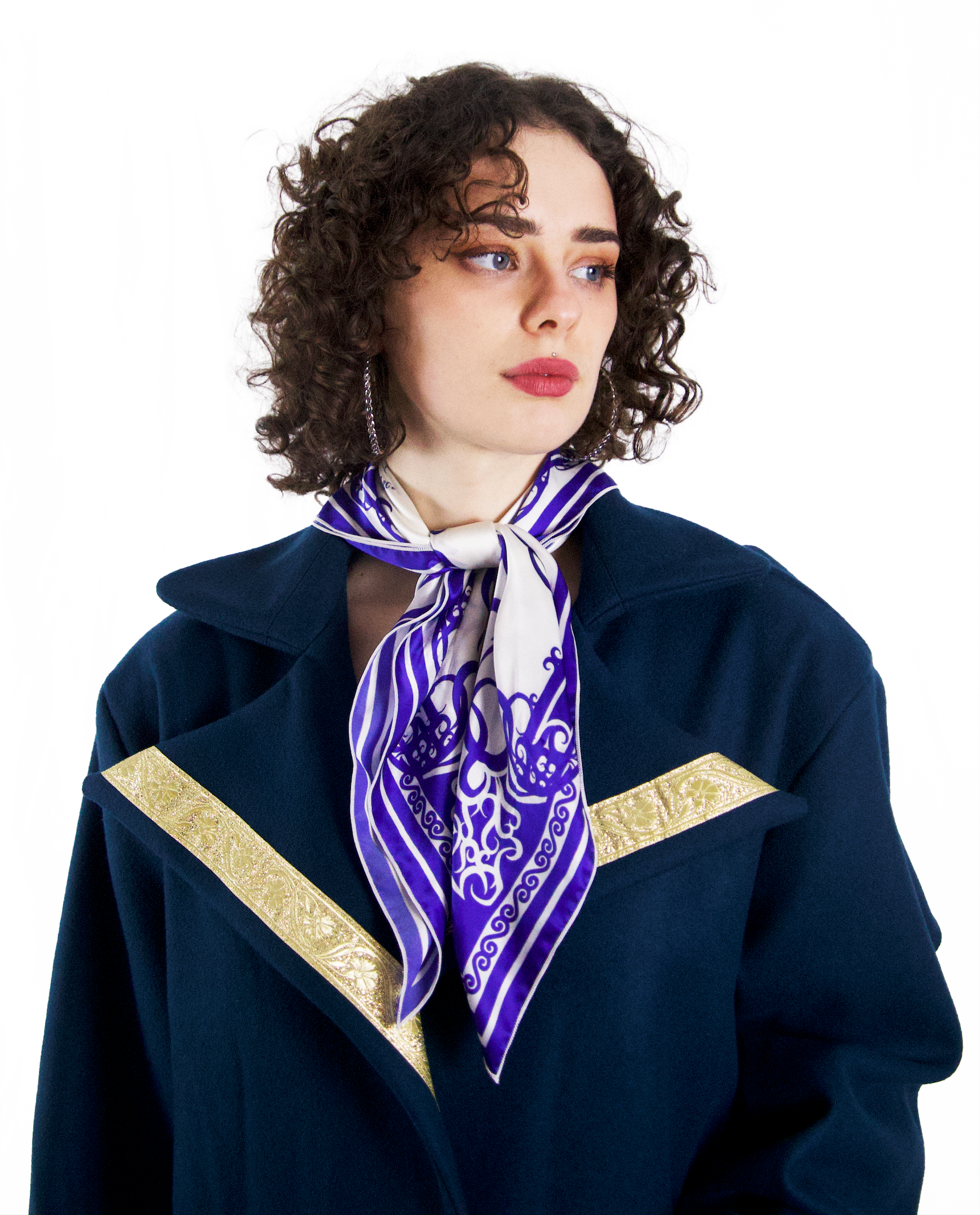 Foulard en soie à imprimé Arabesques