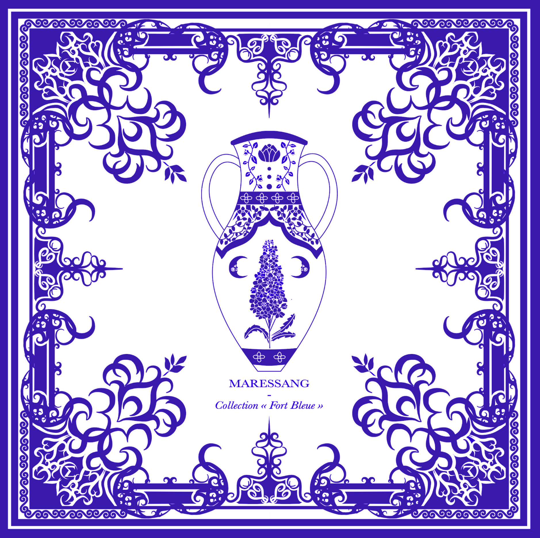 Foulard en soie à imprimé Arabesques